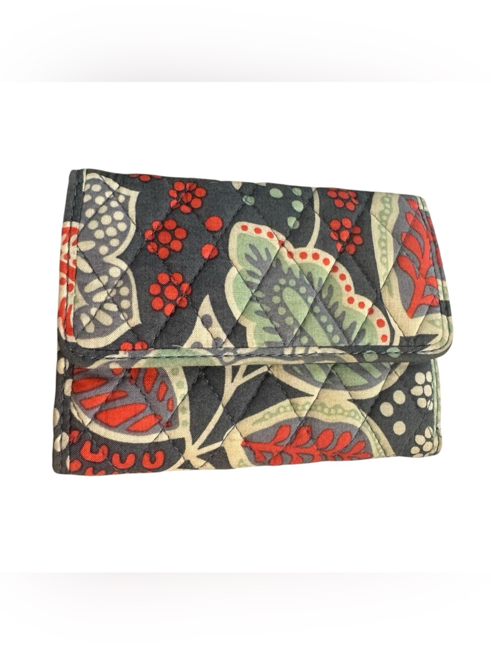 Vera Bradley Quilted Floral Canvas Wallet - Red & Green